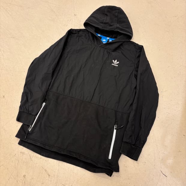 아디다스 스몰로고 코튼 폴리 후드티