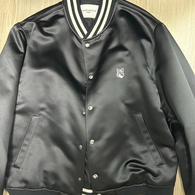 메종키츠네 새틴 테디 바시티 xl