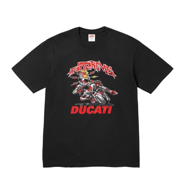 XL) 슈프림 x 두카티 바이크 티셔츠 블랙 24ss