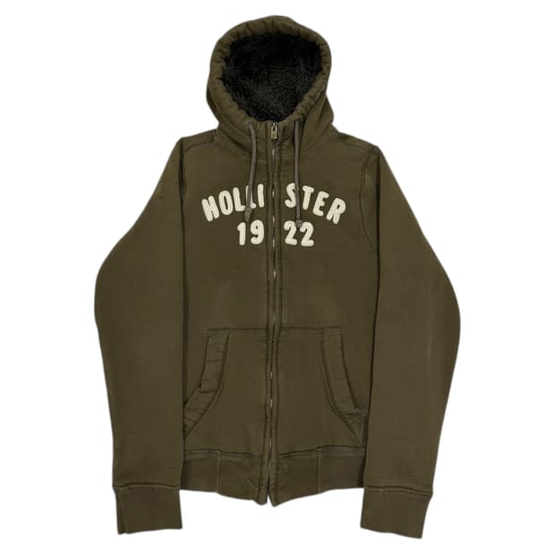 홀리스터 빈티지 Y2K 울프죠 쉐르파 보아털 후드집업 자켓 브라운카키