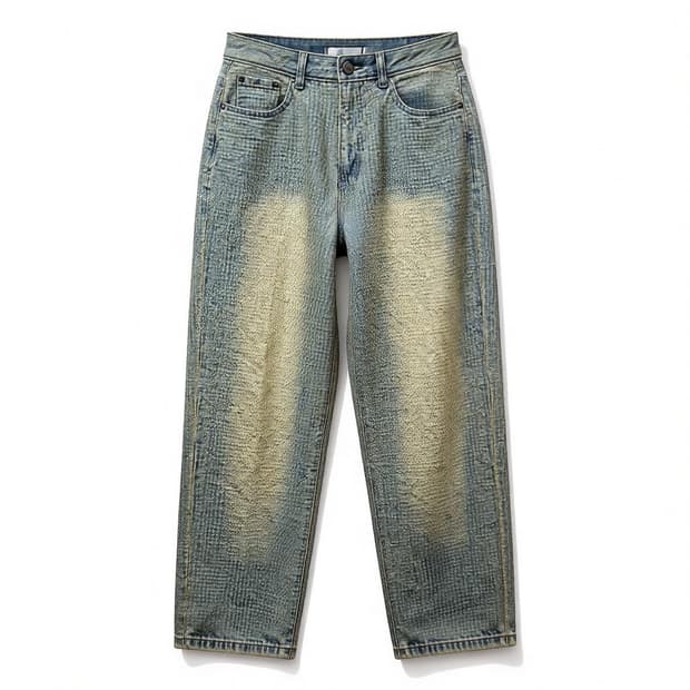 noirer 노이어 데미지 스트라이프 데님 팬츠 라이트블루 48