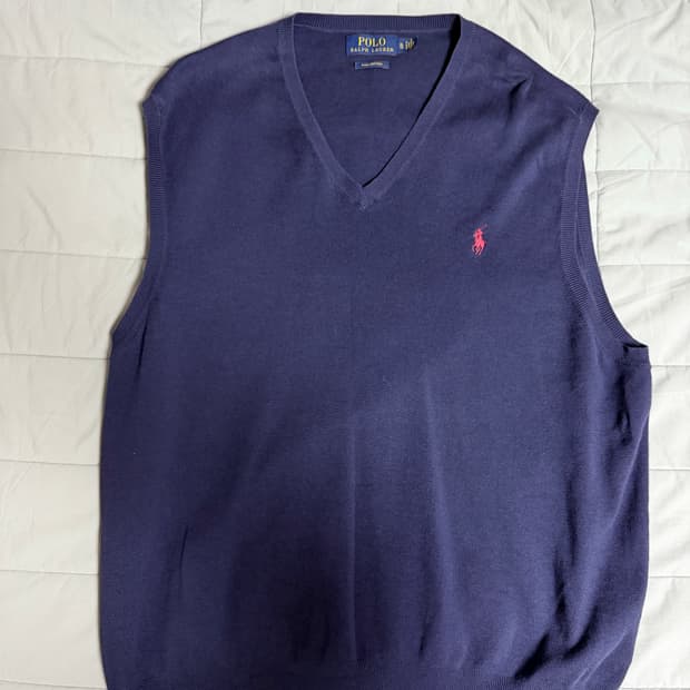 폴로 니트 조끼 네이비 XL