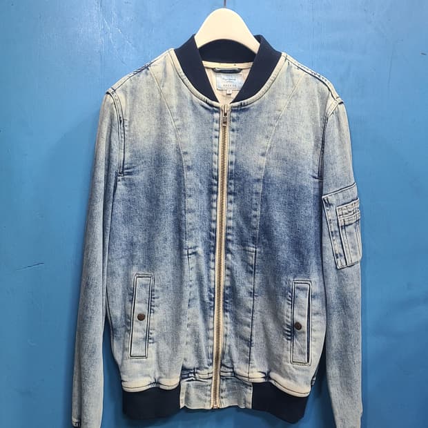 영국빈티지 페페진 ma-1항공데님봄버자켓