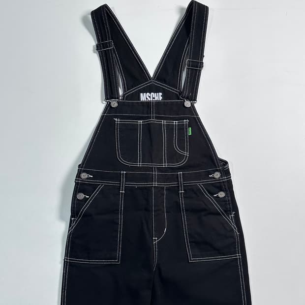 미스치프 블랙 멜빵 오버롤