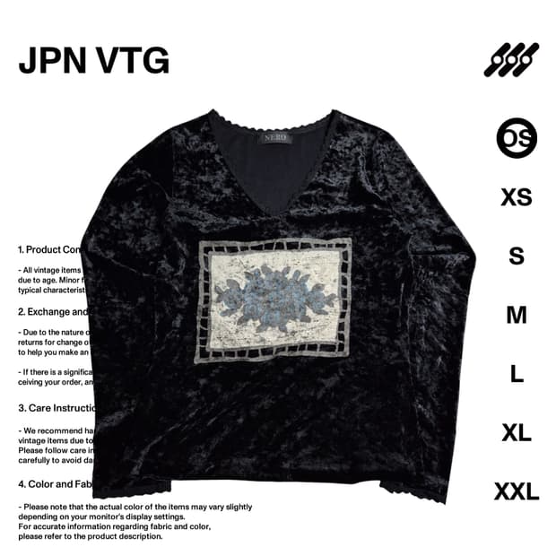 JPN VTG 고딕 스타일 벨벳 롱슬리브 OS사이즈