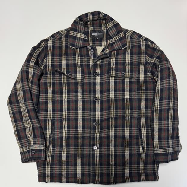 미치코 런던 보아털 안감 빈티지 오버핏 체크 자켓 L