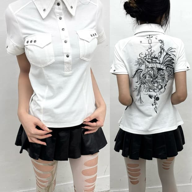 Ozz Croce gothic detail pk top