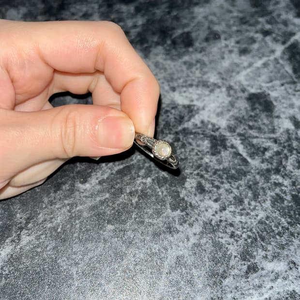 [925silver] 래브라도라이트 문양 실버 링