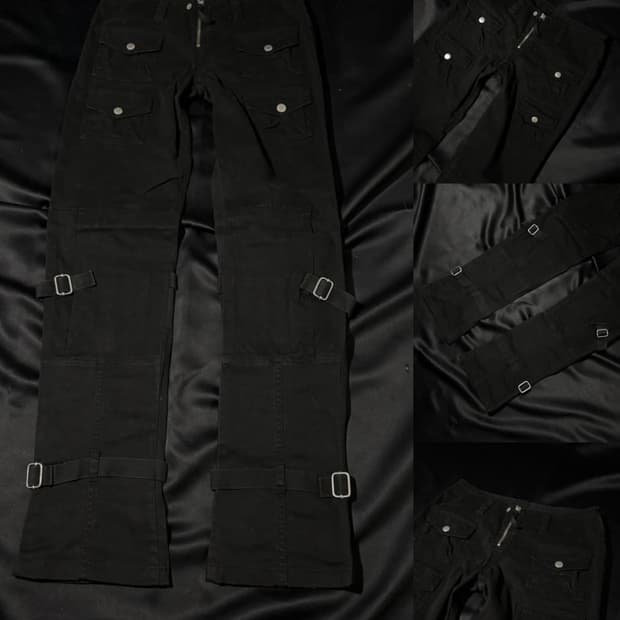 "GUESS"00's Y2K Bondage Black Pants