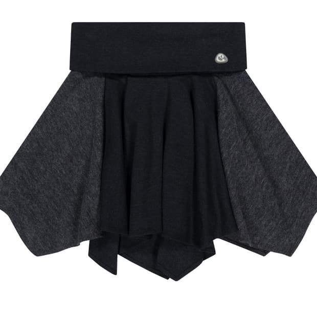 [미착] 코이세이오 폴딩 언발란스 스커트 차콜