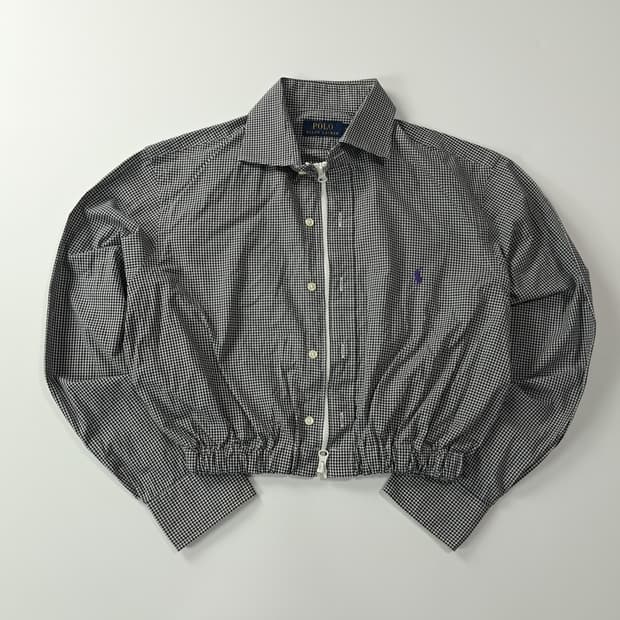 CA174 FREE 폴로 리메이크 00s 모노 마이크로 체크 셔츠 자켓