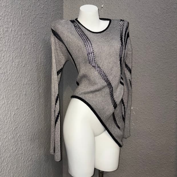 헬무트 랭 언발란스 메쉬 니트