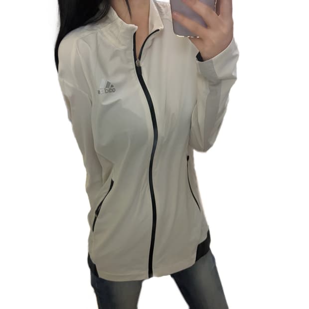 아디다스 화이트 실버 바람막이