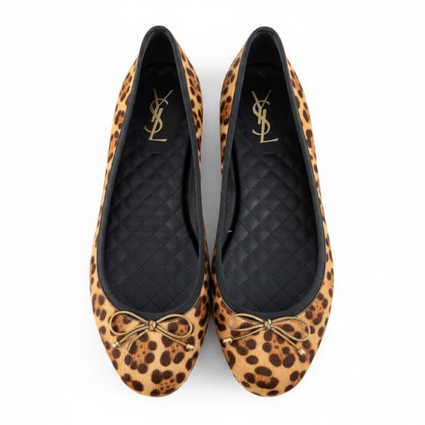 생로랑 정품 레오파드 플랫슈즈 37 