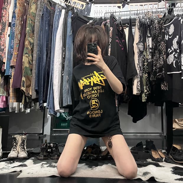 스투시 로고 프린팅 반팔