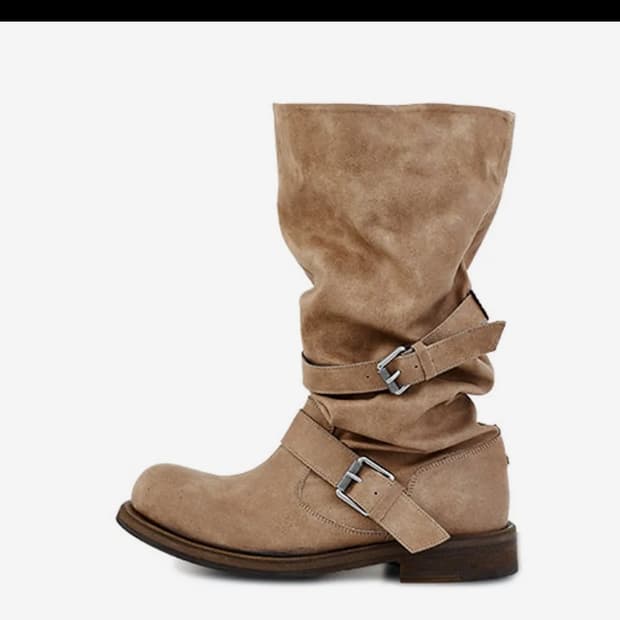 네거티브쓰리 스웨이드 롱부츠