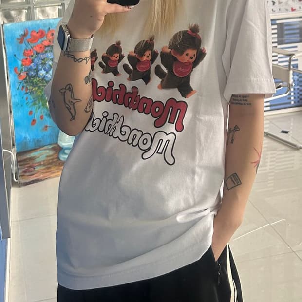 PRINT TEE 몬치치 프린트 티셔츠