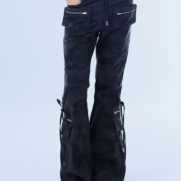 러브이즈트루 카모 부츠컷 팬츠 s