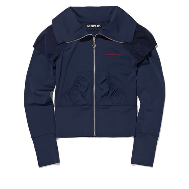 미스치프 MESH PUFF TURTLE NECK ZIP UP