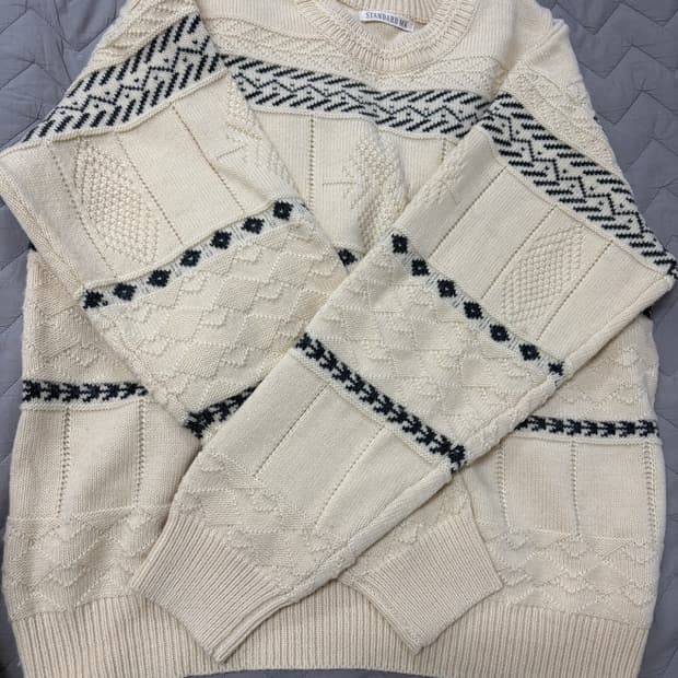 빈티지 노르딕 니트 아이보리