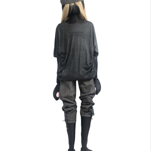Charcoal Draped Button T-Shirt
