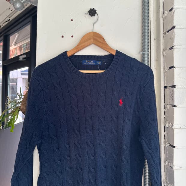 15507 - 폴로 랄프로렌 네이비 케이블 니트