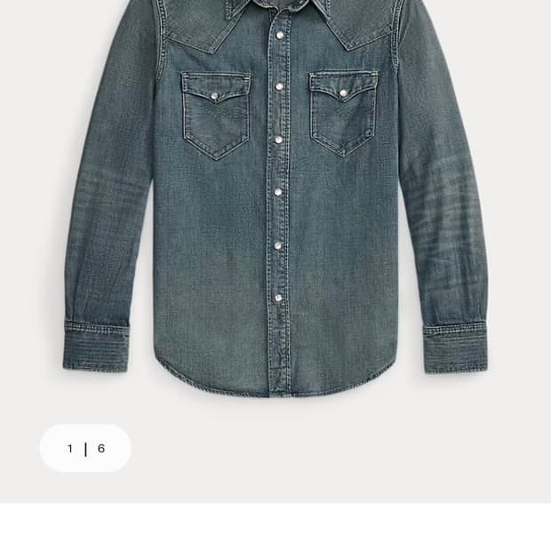 더블알엘 / 데님 웨스턴 셔츠 / 다크 워시 블루 / L