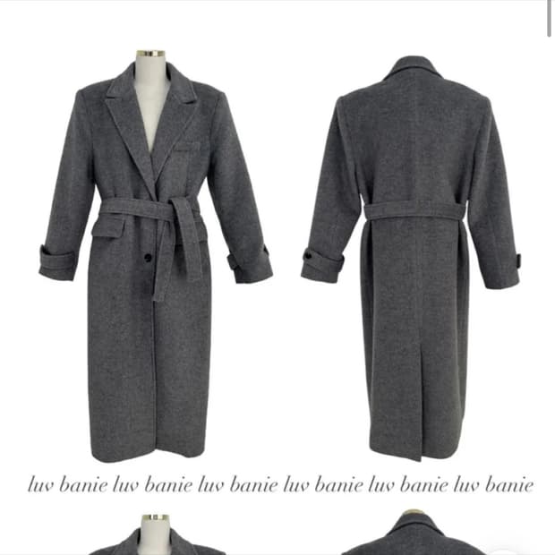 벨트 울 롱 코트 