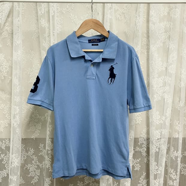 14-16) 폴로 랄프로렌 키즈 빅포니 카라 티셔츠 블루