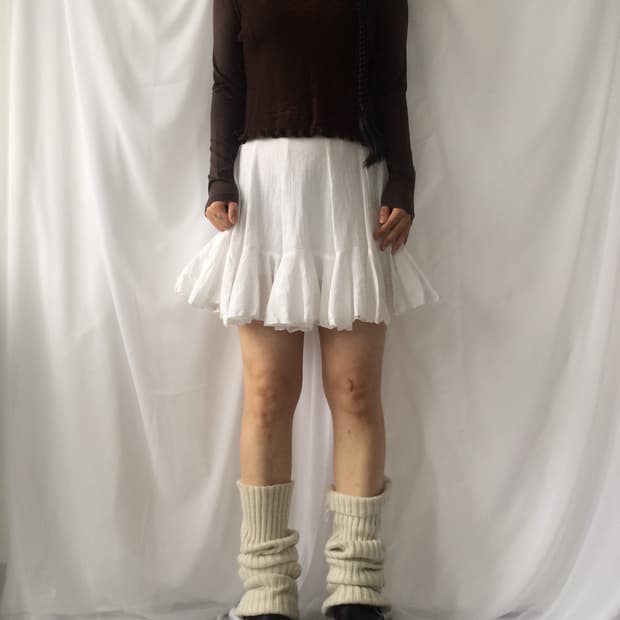 Knit layered high neck sleeve
