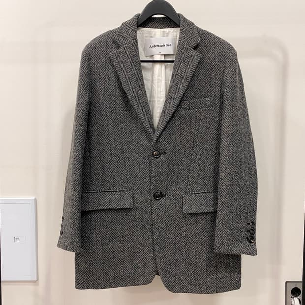 앤더슨벨 대디 클래식 헤링본 앙고라 울 자켓