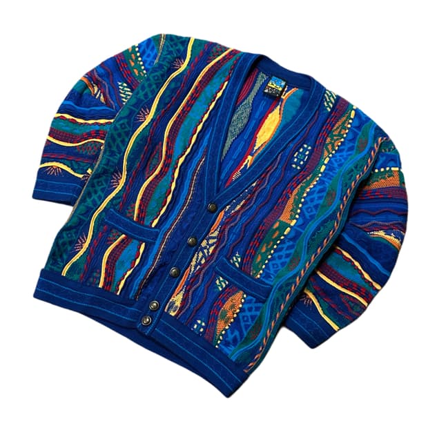 쿠지 니트 가디건 케이블 (S-M) 멀티컬러