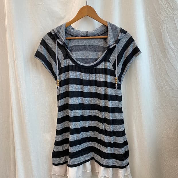 ESTACOT 스트라이프 반팔롱탑(M)