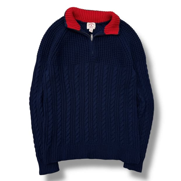 브룩스브라더스 반집업 꽈배기 니트 r1742