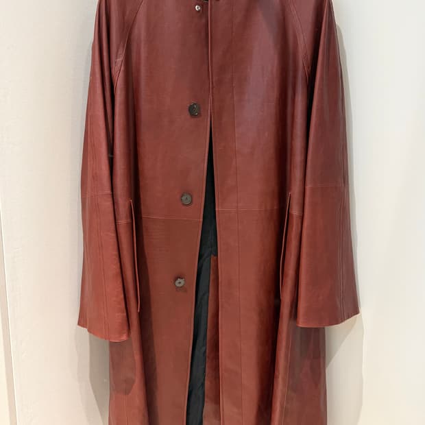 [48] 질샌더 18SS 컬렉션 롱 레더코트