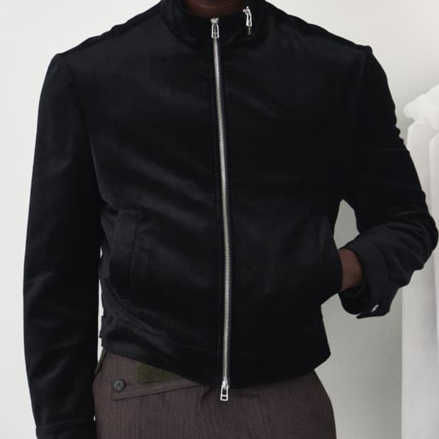 Waviness 웨이비니스 더블 집 벨벳 자켓