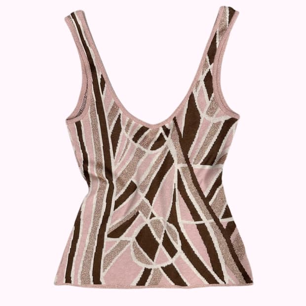 VIVAYOU glitter pink pattern sleeveless