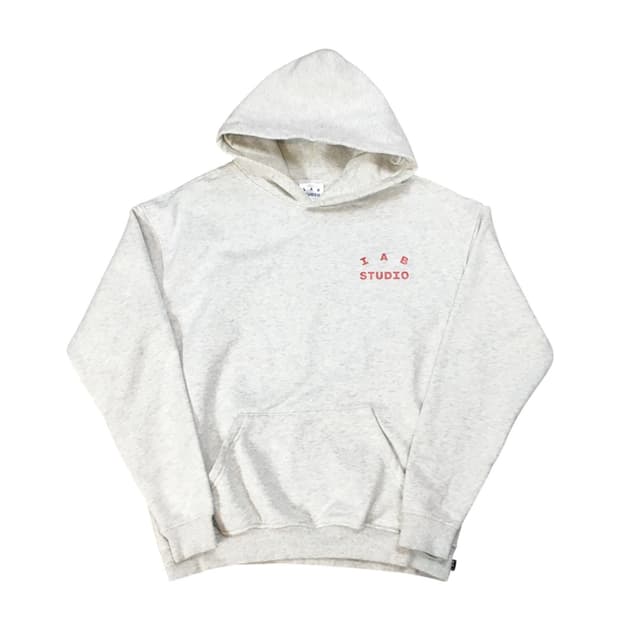 아이앱 스튜디오 후드티 화이트레드