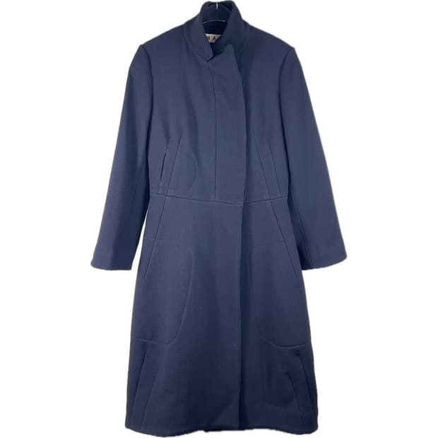 [38] 마르니 히든 버튼 카라 디테일 모100% 롱 코트