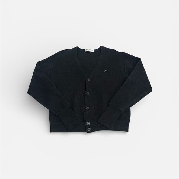 Vintage 발망 울100% 니트 가디건 100 다크그레이