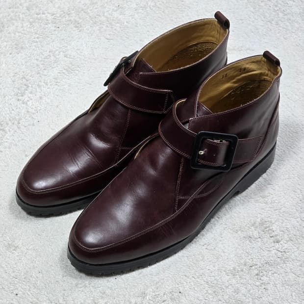 Rabokigoshi 라보키고시 블랙 가죽 버클 앵클 부츠 235