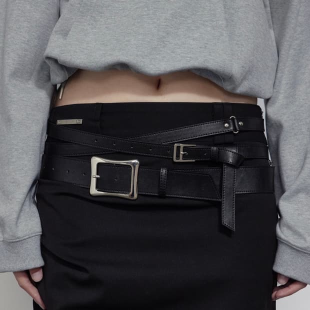 보헤미안서울 듀얼 레이어드 벨트 블랙