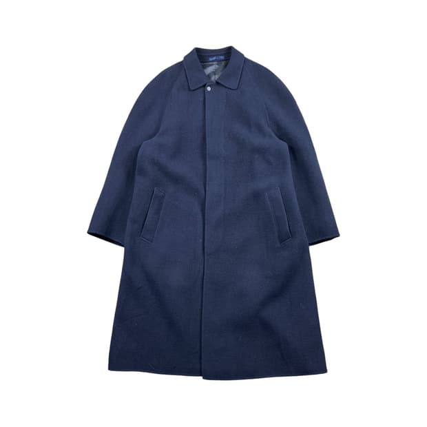Vintage 네이비 울혼방 발마칸 코트