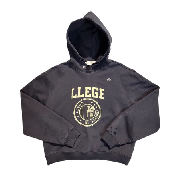 RECTO 컬리지 로고 네이비 후드티 