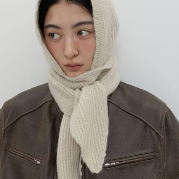 GBH 25FW 후드 스카프 라이트 베이지