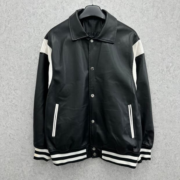 FREE 루즈핏 남자 에코레더 바시티 자켓