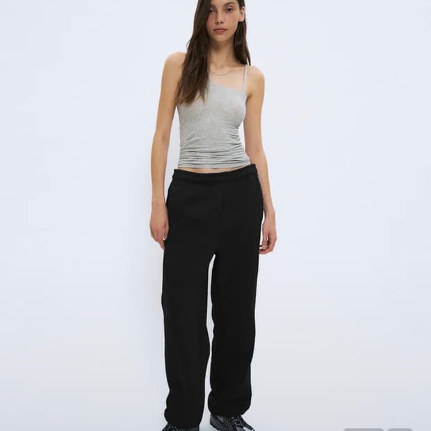 파르티멘토우먼 와이드 스웻 팬츠 블랙