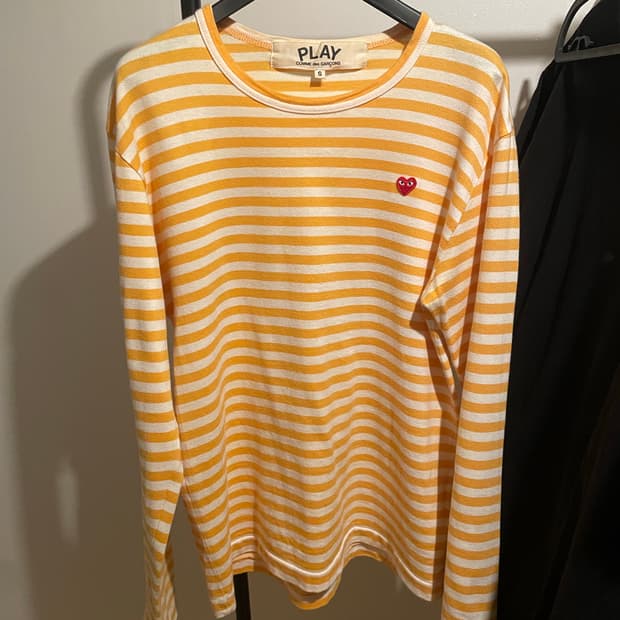 꼼데가르송 스몰로고 스트라이프 티셔츠