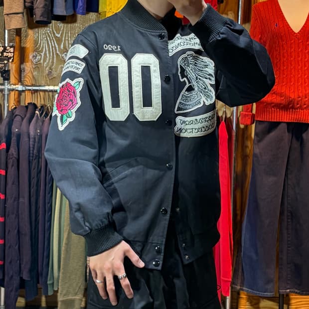 XL 폴더보이즈 인디언 패치 코튼 바시티