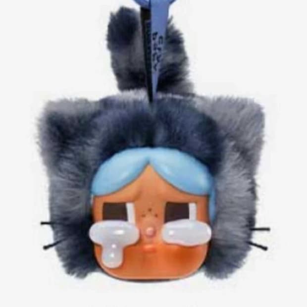 정품. 팝마트 크라이베이비 데님 냥이 키링 1회착. 새상품급 라부부 몬치